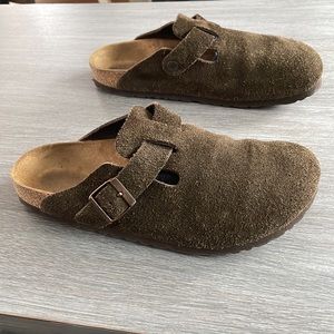 Birkenstock Boston Suede Mocha Clogs 41